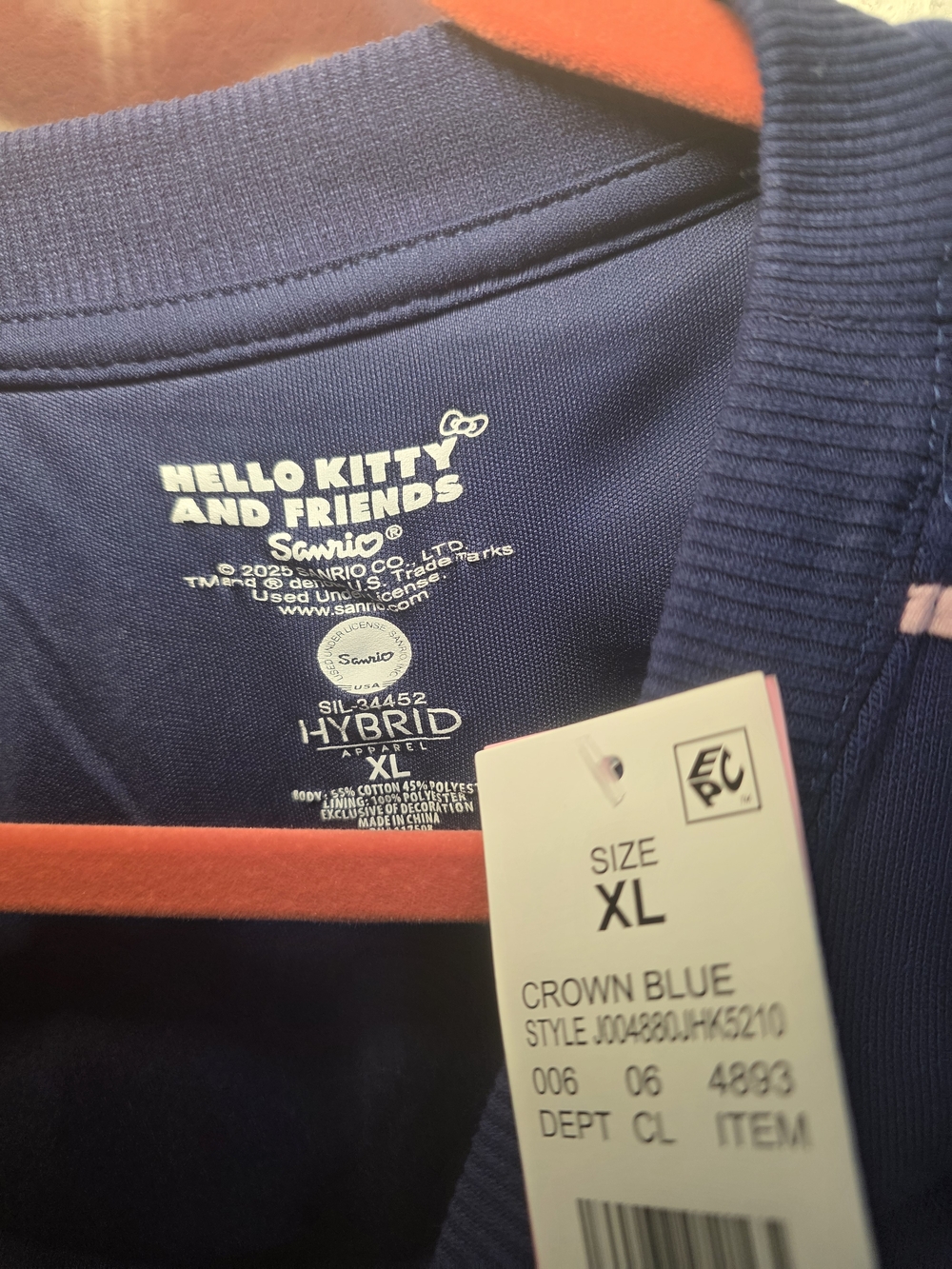 Hello Kitty Navy Crop Sweatshirt with Pink Trim XL - Picture 3 of 3